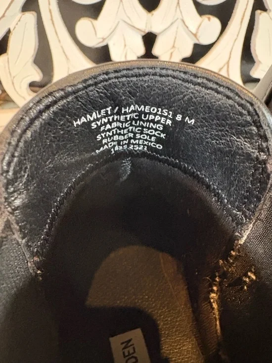 Steve Madden Black Lug Sole Hamlet Boots Size 8 - Picture 13 of 14